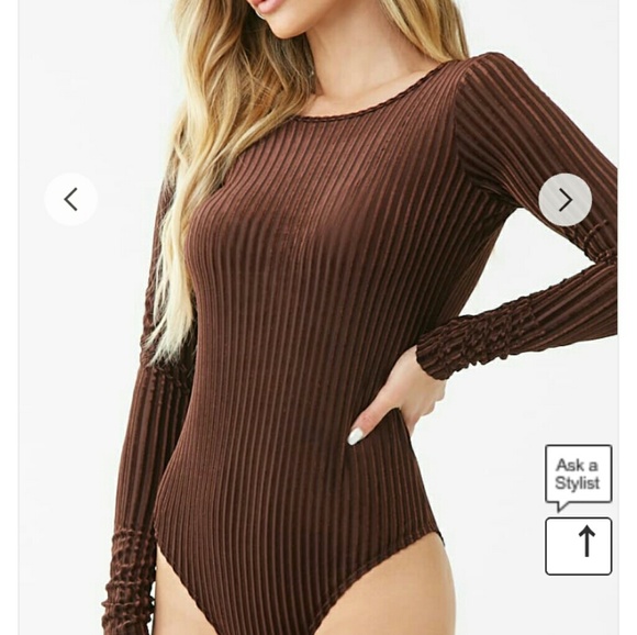 !!Final Sale!! Velvet Shadow Striped Bodysuit - Picture 5 of 6